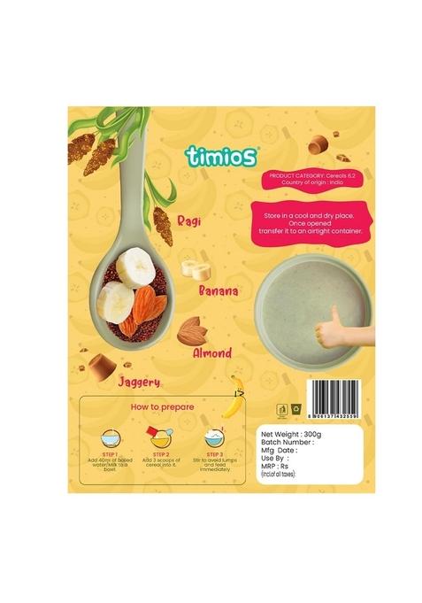 Timios Instant & Healthy Natural Ragi Almond & Banana Cereal With Milk Benefits