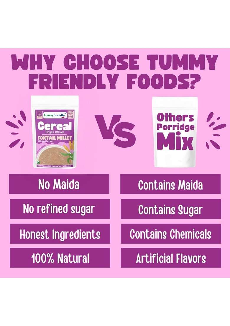 Tummyfriendly Foods Foxtail Millet, Little Millet & Kodo Cereal For Baby Toddler Kids 2 Year Old (100G, Foxtailmillet) - Indya