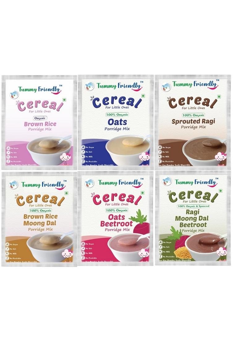 Tummy Friendly Foods Certified Organic Porridge Mixes Trial Packs (6, Stage1N2-6X50G)
