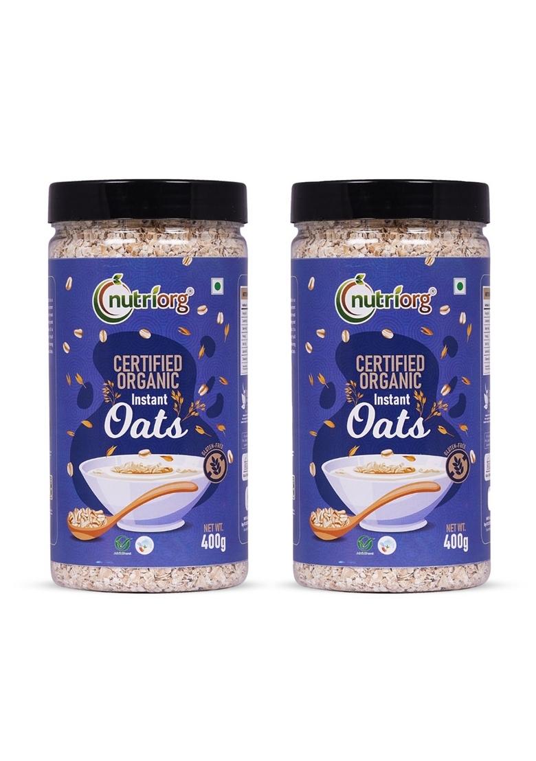 Nutriorg Organic Instant Oats 800G (Pack Of 2 X 400 Gm)