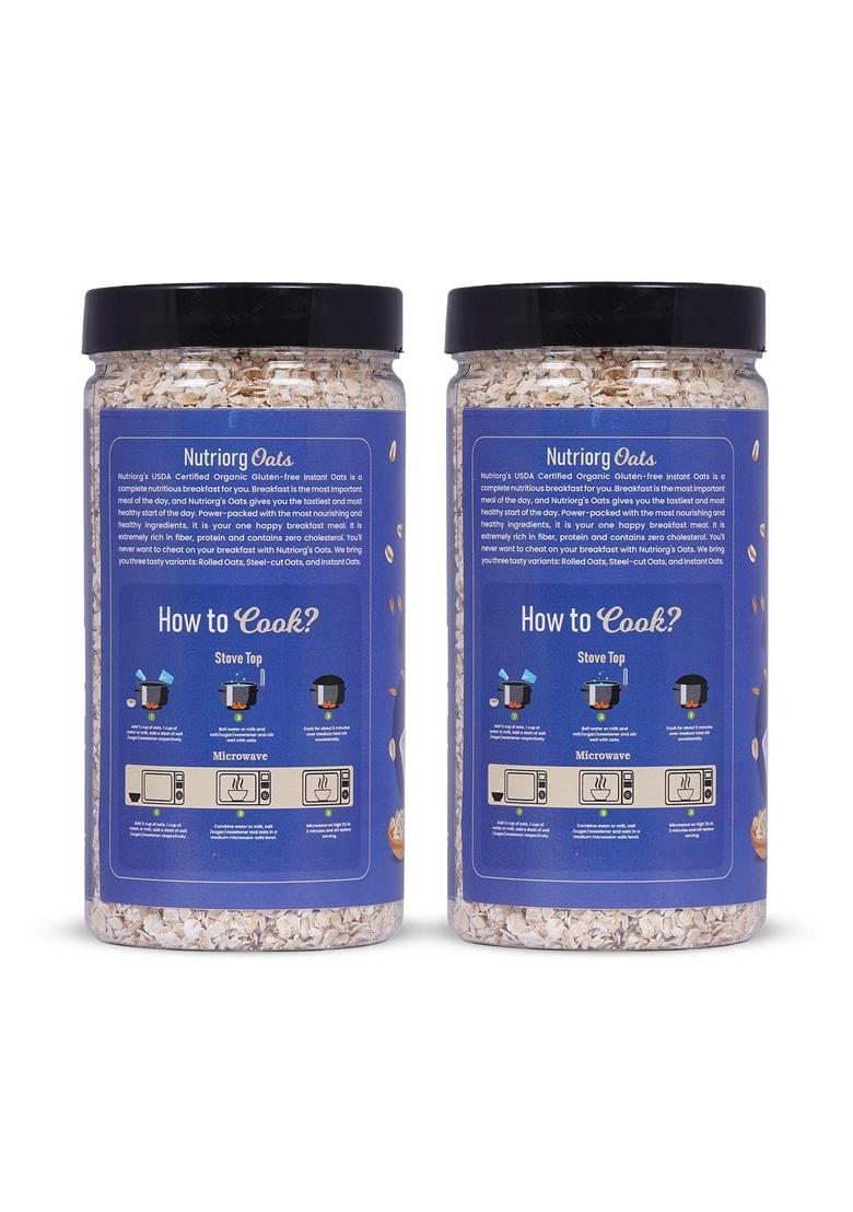 Nutriorg Organic Instant Oats 800G (Pack Of 2 X 400 Gm)