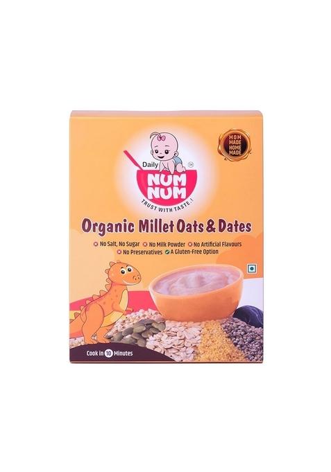 Daily Num Num Cereals For Kids | Organic Millet Oats Dates – No Salt, No Sugar Millets Cereals | Sprouted Healthy Tasty Vegan Baby Food Cereal | No Milk Powder | 200G Pack