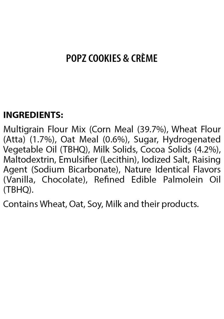 Sundrop Popz Cookies & Creme – Resealable Pack - 130G- 125G (Weight May Vary) - Indya