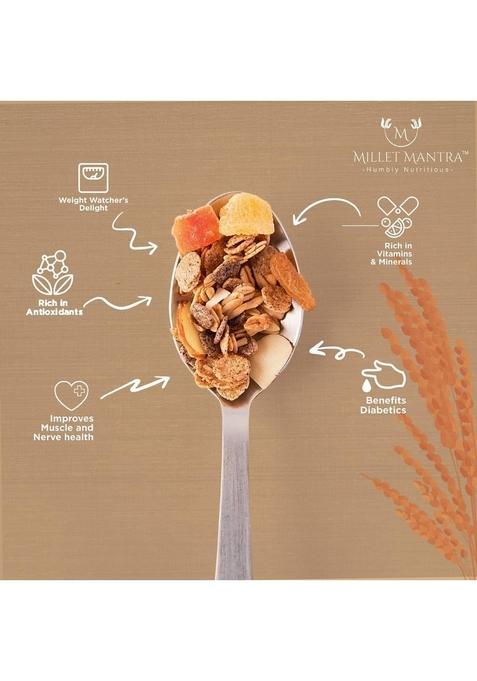 High Protein Chocolate Muesli 600Gm (300Gm X Pack Of 2) By Millet Mantra | Sugar Free Muesli With Belgium Chocolate, Almonds & Black Raisins | Rich Breakfast Cereals