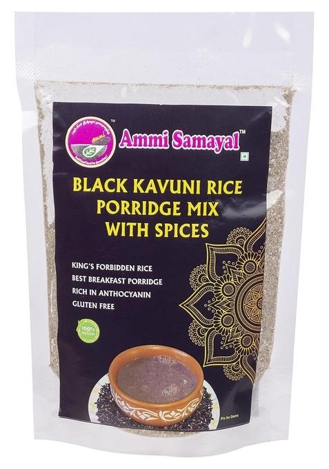 Black Kavuni Rice Porridge Mix – Spicy Version | Best Traditional South Indian Breakfast | Pack Of 4 X 100G | Authentic Aromatic Kavuni Rice Blend For Healthy Mornings