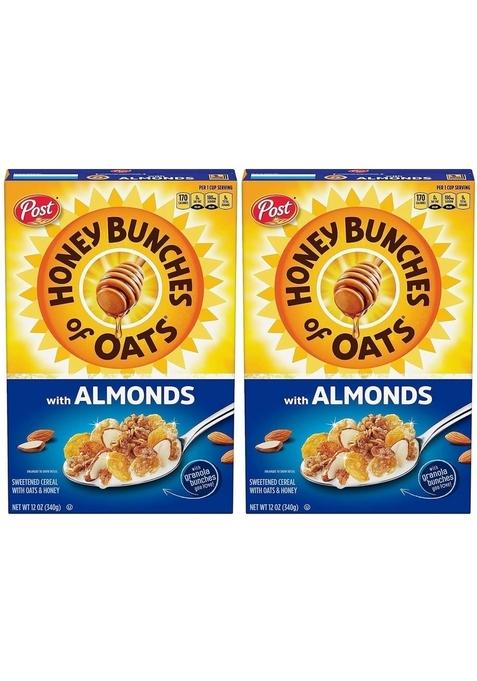 Post Honey Bunches Almond Original Oats For Consume, Flakes 340G (Pack Of 2)