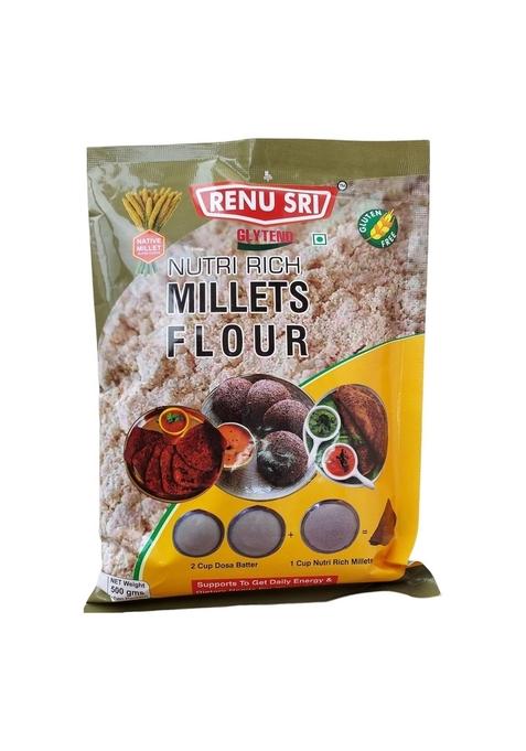 Renu Sri Gly Tend_Nutri Rich Millets Flour (With Seven Native Millets) Wheat Free_Preservative Chemicals Free, Certified Gluten Free,Naturally Low Gi,Washed,Dry Roasted_500Gms