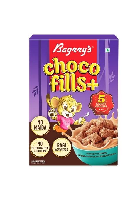 Bagrrys Choco Fills Plus | 5 Grain Goodness | Ragi Advantage | Source Of Fibre | Kids Cereal | Choco Fills, 250 G Box