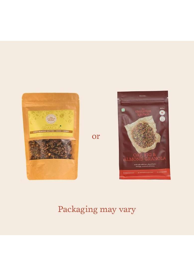 The Cinnamon Kitchen - Oat, Fig & Almond Granola (200 G)|As Seen On Shark Tank|100% Natural & Healthy |Gluten Free|Organic|Pcos Friendly|Loved By Children - Indya