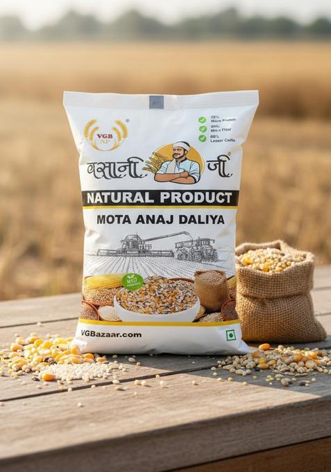 Vasani G Coarse Multigrain Daliya 500G | Mix Of Jowar Bajra Makka | Fibre-Rich Healthy Millet Dalia | Mota Anaj Mix For Nutritious Meals