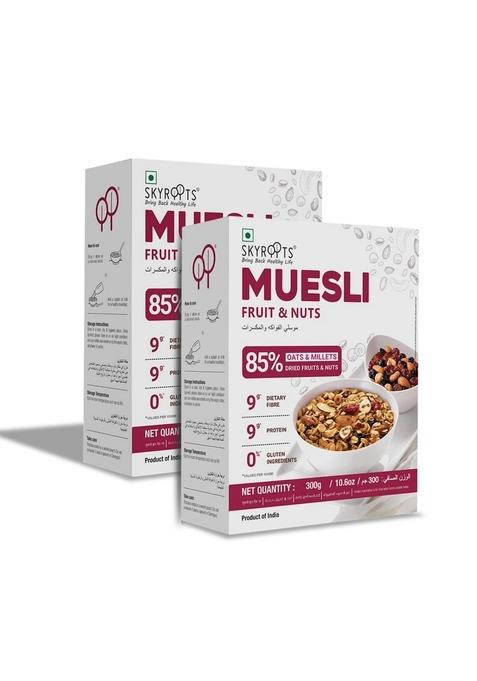 Skyroots Fruit & Nuts Muesli (Pack Of 2, 300G Each)