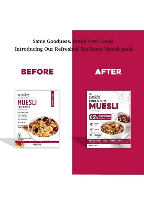 Skyroots Fruit & Nuts Muesli (Pack Of 2, 300G Each)