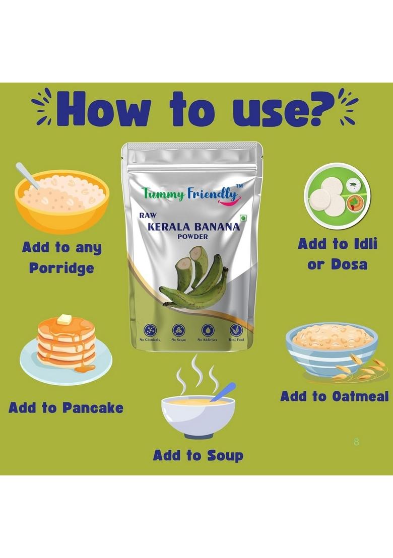 Tummy Friendly Foods Raw Kerala Banana Powder For Babies | Raw Nendran Banana Powder For Babies Kids Adults | Also Available In Trial Baby Packs | Shelf-Life 6 Month | Weight 200G (2X100G)