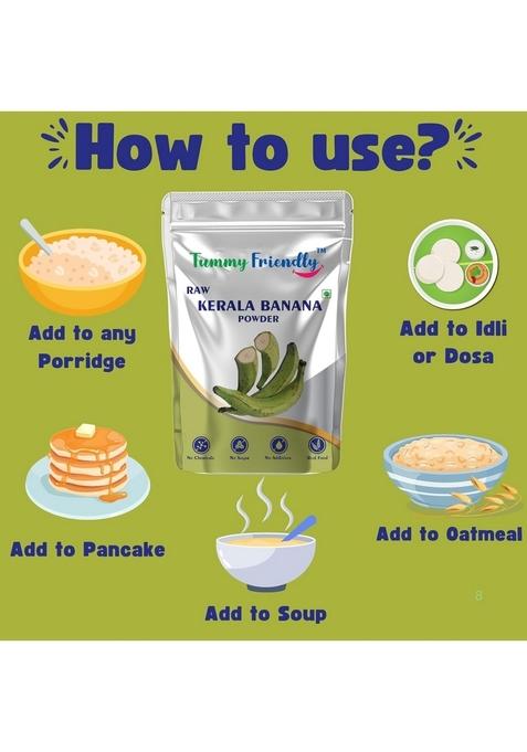 Tummy Friendly Foods Raw Kerala Banana Powder For Babies | Raw Nendran Banana Powder For Babies Kids Adults | Also Available In Trial Baby Packs | Shelf-Life 6 Month | Weight 200G (2X100G)