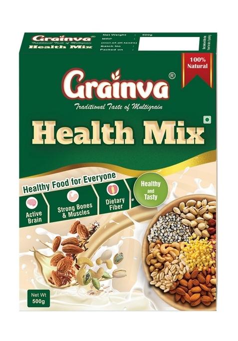 Grainva Protein-Rich Multigrain Health Mix For Kids And Adults With 16 Natural Ingredients | Nutritional Powder | Protein Powder|Energy Drink Mix|Millet Health Mix 500Gm Pack (1)