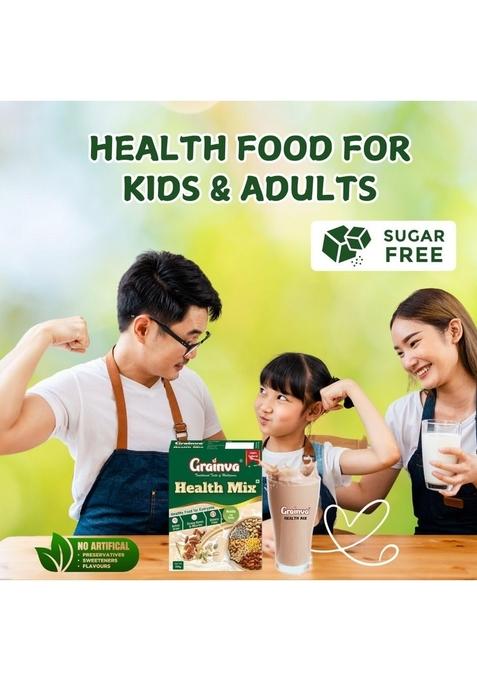 Grainva Protein-Rich Multigrain Health Mix For Kids And Adults With 16 Natural Ingredients | Nutritional Powder | Protein Powder|Energy Drink Mix|Millet Health Mix 500Gm Pack (1)