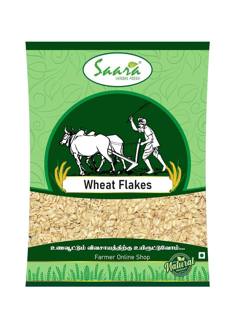 Saara Herbal Fresh Delicious And Nutritious Wheat Flakes (Wheat Poha), 250G, Godhumai Aval, Healthy Snack With Omega-3 And High Fiber, 250G - Indya