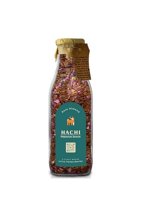 Hachi Rose & Almond Crunchy Granola - 250 Gm | Oats, Almonds, Rose Petals & Unsweetened Berries | Contains Fiber, Proteins & Healthy Fats | Gluten-Free & Vegan Friendly | No Preservative & No Sugar |