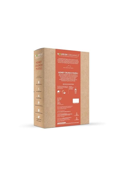 Nourish Organics Honey Crunch Muesli 300G Each Pack Of 2 | Healthy And Nutritious Breakfast Cereals With Whole Nuts | No Refined Sugar | Clean Label