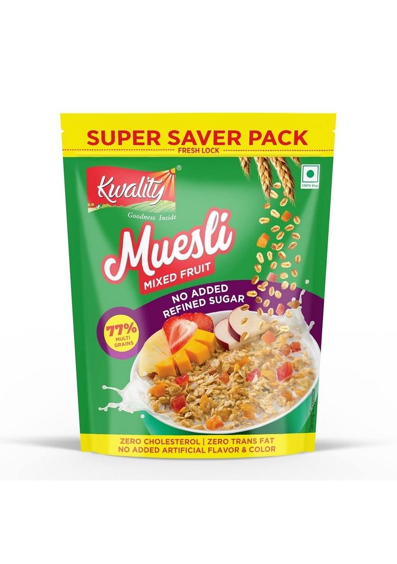 Kwality Rcb Muesli Mixed Fruit Super Saver Pack 700G | Mixed Fruit | Zero Cholesterol & Trans Fat | No Added Refined Sugar | Healthy Food & Breakfast Cereal