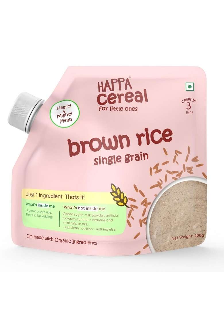 Happa Organic Food Brown Rice Porridge Mix Cereal 200 Gm - Indya