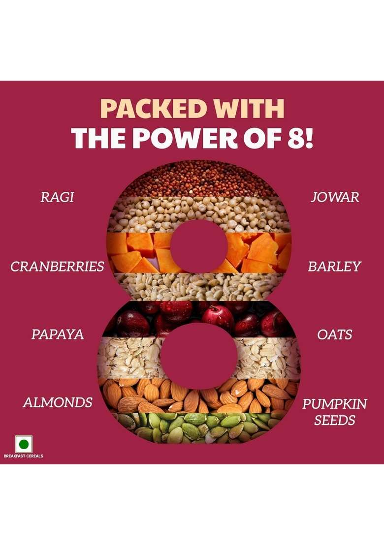 Right Shift High Protein Oats With Real Fruits, Nuts And Seeds, 240G | No Refined Sugar, Sweetened With Jaggery | No Preservatives | Clinically Proven Ingredients For Gut Health - Indya