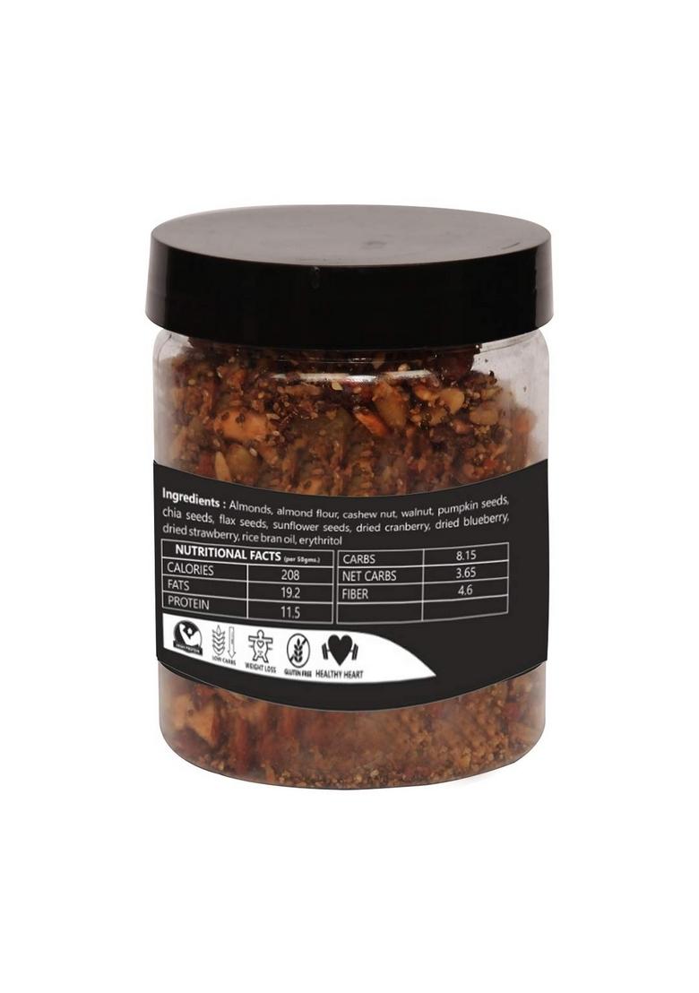 Leanbeing Keto Berries Mix Granola 250G | Low Carb Cereal, Gluten & Grain Free- Low Fat, High Protein Keto Cereals Energy Snack