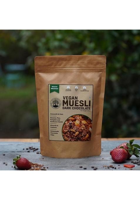 Peepal Farm Vegan Chocolate Muesli | Handmade Wholegrain Breakfast Cereal | No Added Artificial Flavours & Preservatives | Pack Of 2 (200G Each)