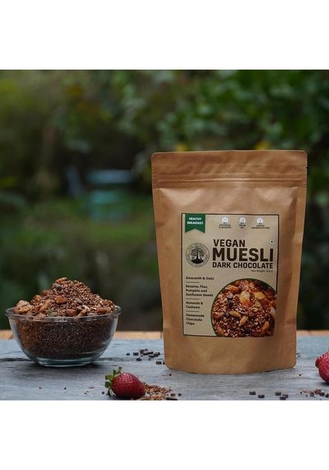 Peepal Farm Vegan Chocolate Muesli | Handmade Wholegrain Breakfast Cereal | No Added Artificial Flavours & Preservatives | Pack Of 2 (200G Each)