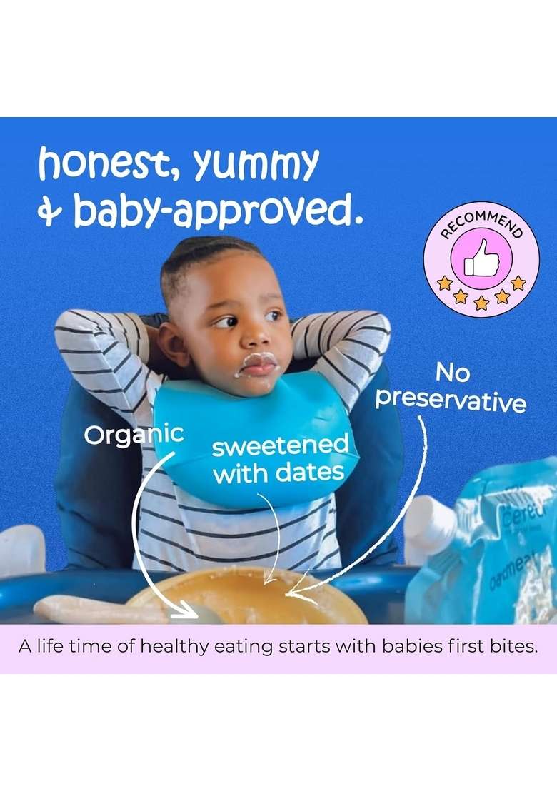 Happa Oatmeal And Banana Cereal For Babies | Only 2 Ingredients | No Sugar, Oil, Milk Powder, Flavours Or Colours | Traditional Porridge Recipe | Cooks In 3 Minutes | Stage 2 (6 Months+) | 50G Pack Of 2 - Indya