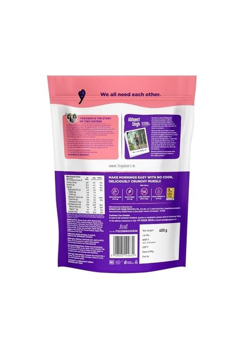 Yogabar Breakfast Oatmeal And Muesli Combo | Dark Chocolate Muesli & Oats 400G Each | Gluten Free | Whole Oatmeal For Breakfast