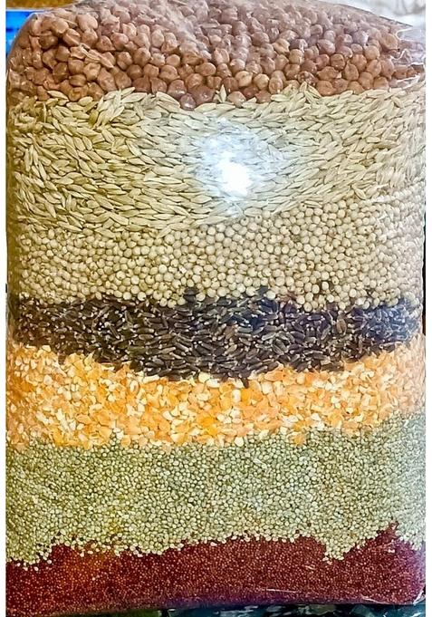 Lakshmi Product'S Organic Multi Whole Grain Combo Pack, High Protein, Includes Ragi, Bajra, Jokara, Maize, Black Wheat, Jowar, Chickpeas(Chana) For Nutritious Diet (3.5 Kg Pack)