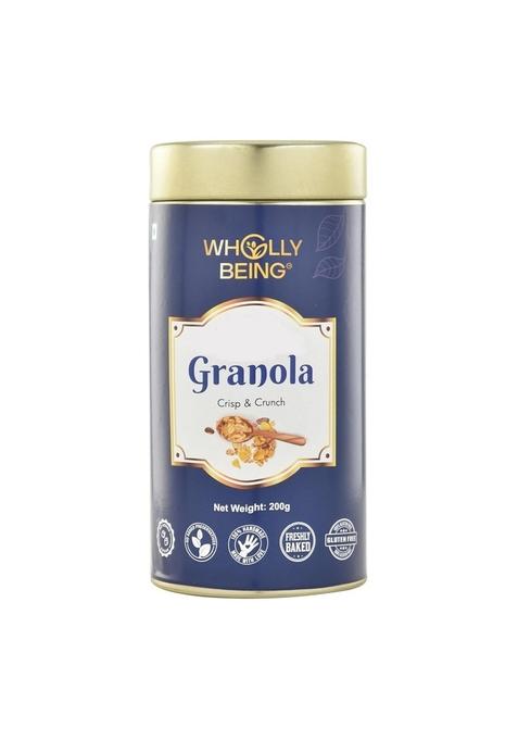 Wholly Being Granola Crisp & Crunch 180 Grams With Oats, Corn Flakes, Nuts, Seeds & Berries| Granola For Breakfast| Diet Food| Healthy Cereal| Tasty & Healthy