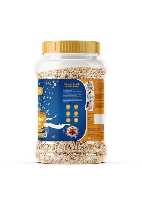 Cookgarden Natural Rolled Oats 1Kg | Healthy Breakfast | 100% Wholegrain | Diet Food