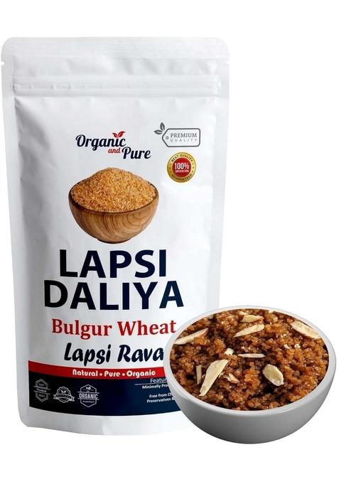 Organic And Pure Lapsi Dalia Wheat, Lapsi, Lapsi Rava, Lapsi Daliya, Lapsi Rava Small, Fada Lapsi, Lapsi Rawa Dalia, Broken Wheat Lapsi (Zip Pack) 400G
