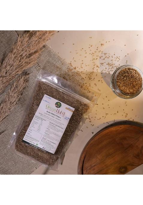 Greenhabit Kodo Millet Flakes 500G - Nutritious And Gluten-Free Kodo Poha Cereal - High Fiber Breakfast Vegan (Kodo Millet Flakes, 500 Gm)