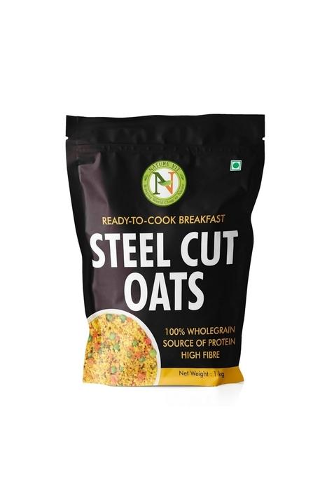 Naturevit Steel Cut Oats 5Kg | Gluten-Free Whole Grain | High-Fiber Breakfast Cereal | Ideal For Weight Loss & Heart Health | Slow-Cooked Diet Food