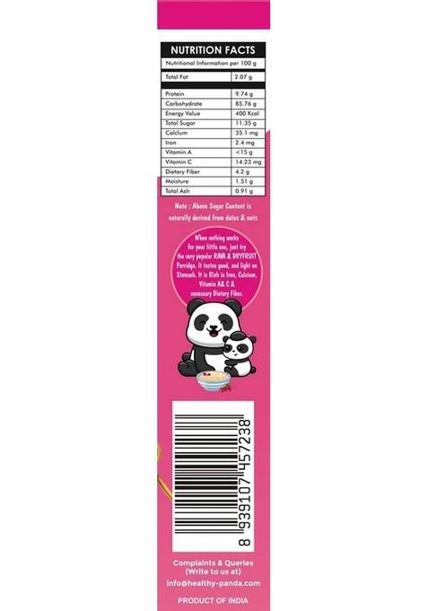 Healthy Panda Rava & Dryfruit Porridge Mix |400G| – Blended With |Dates-Almond & Elaichi|, Nutrient-Rich Sooji Rava & Dry Fruit Powder, Ideal For Kids, Nutritious Kids Cereal For Overall Growth & Development.