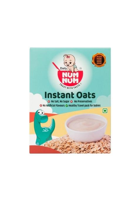 Num Num Organic Instant Oats | No Salt, No Sugar Oatmeal Cereals | Healthy First Solids Baby Food Cereal | No Milk Powder | 200G Pack