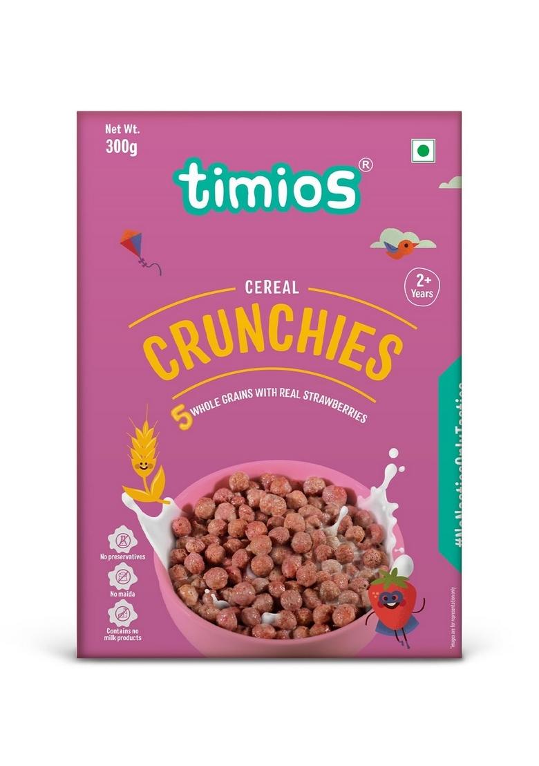 Timios Crunchies Breakfast Cereals | Natural With Real Strawberries