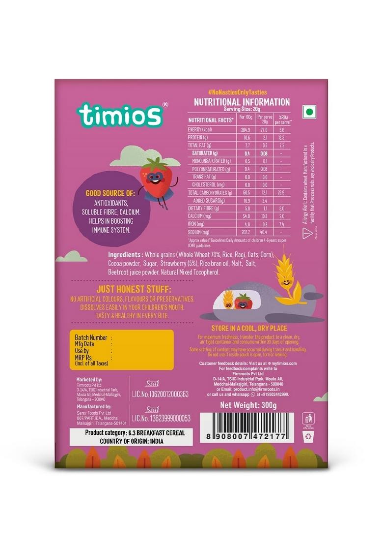 Timios Crunchies Breakfast Cereals | Natural With Real Strawberries