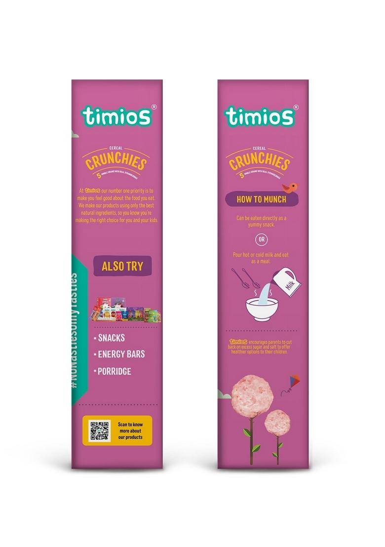 Timios Crunchies Breakfast Cereals | Natural With Real Strawberries
