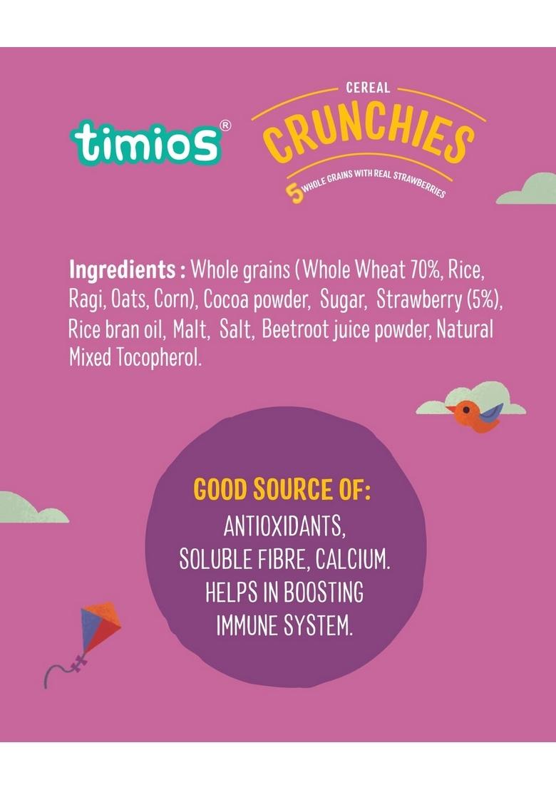 Timios Crunchies Breakfast Cereals | Natural With Real Strawberries