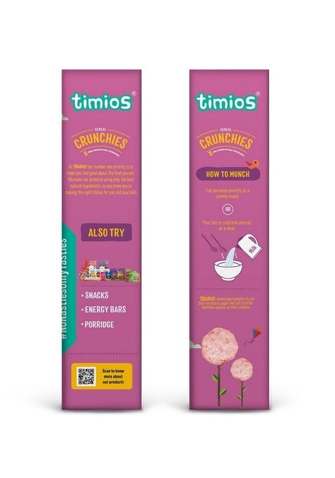 Timios Crunchies Breakfast Cereals | Natural With Real Strawberries