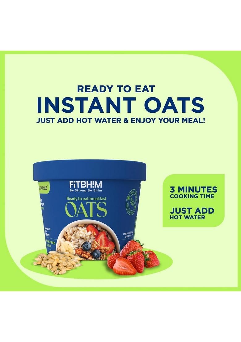 Pro To Grow Fitbhim Instant Ready To Eat Jaggery Breakfast Oats (60G) | Enriched With Bhim Banana, Rich In Fibre With No Refined Sugar | Promotes Heart Health & Supports Healthy Digestion (Pack Of 5)