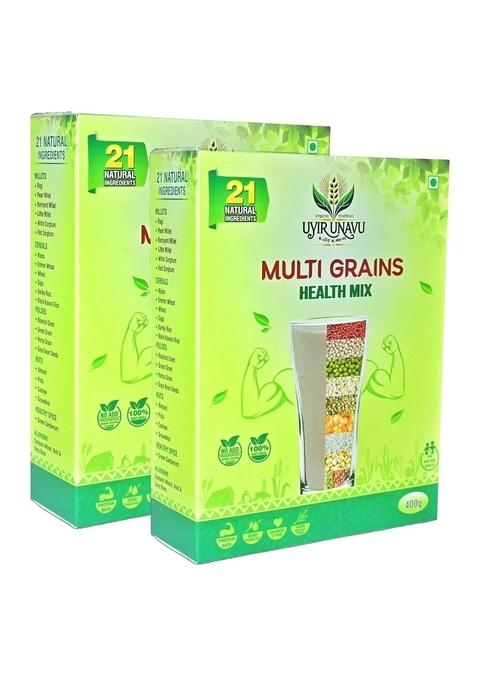 Multi Grains Health Mix Powder 800G | 21 Natural Ingredients | 100% Natural, Tasty & Nutritious | Rich In Fiber & Protein (Pack Of 2)