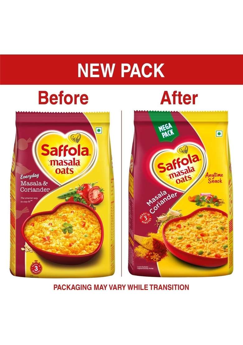 Saffola Masala Oats Masala & Coriander - 500 Gm And Veggie Twist 500 Gm - Indya