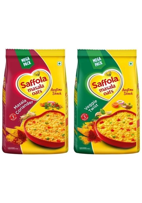 Saffola Masala Oats Masala & Coriander - 500 Gm And Veggie Twist 500 Gm
