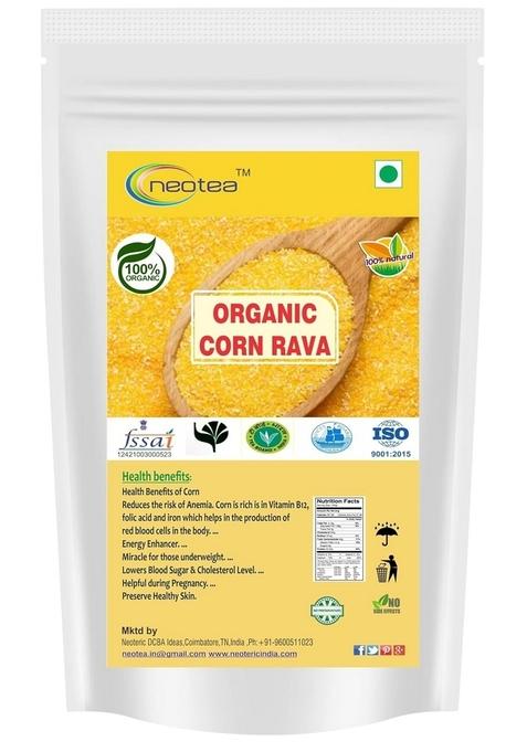Neotea Corn Maize Rava Gluten-Free Yellow Polenta Bramata Grits | Makki Daliya | Makai Ka Atta | Homemade Healthy Breakfast Cereal | 100% Natural & Vegan | Smooth Paste Maker | No Chemicals Or Pesticides | 500 Gm