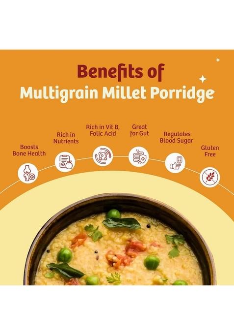 Naario Multi Millet Porridge | Ready-To-Cook Daliya With Bajra, Jowar, Barley, Ragi, Maize | Diabetic-Friendly, Gluten-Free, High-Fiber Breakfast | 100% Natural And Preservative-Free 250G